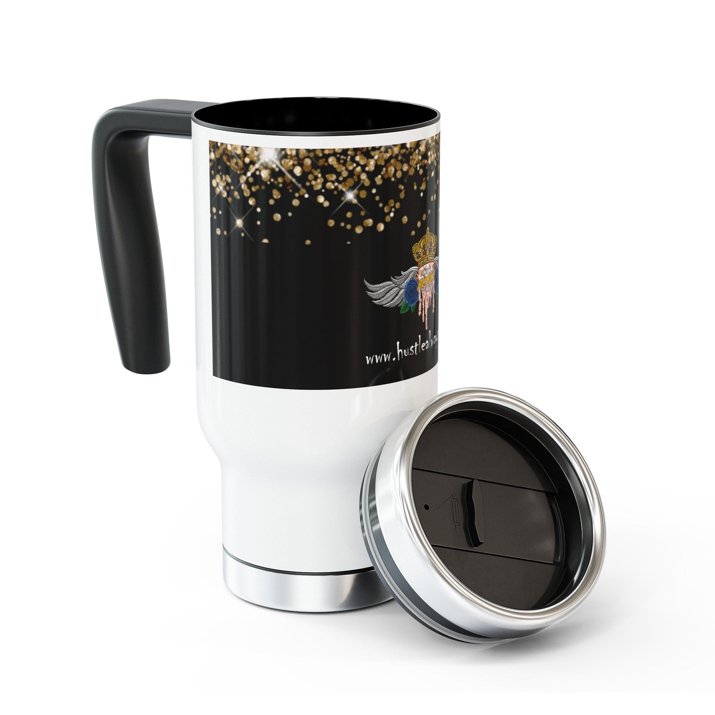 H.A.W Stainless Steel Travel Mug with Handle, 14oz