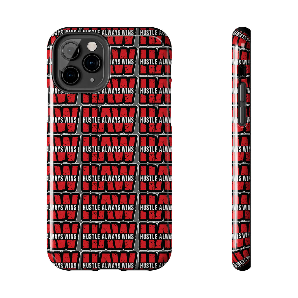 Phone Case — "Hustle Always Wins" Red Pattern Tough Protective Case