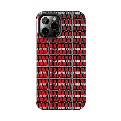 Phone Case — "Hustle Always Wins" Red Pattern Tough Protective Case