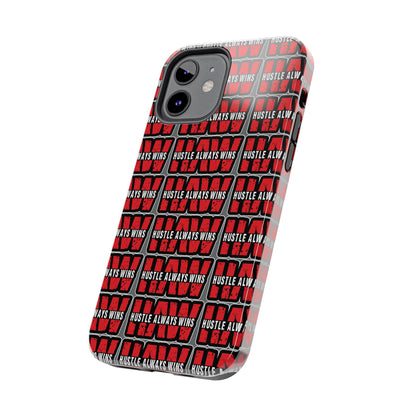 Phone Case — "Hustle Always Wins" Red Pattern Tough Protective Case