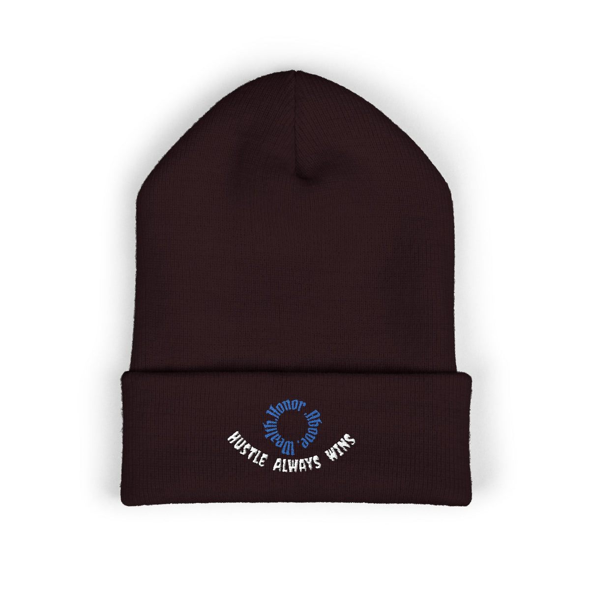 Classic Beanie — Embroidered "Hustle Always Wins"