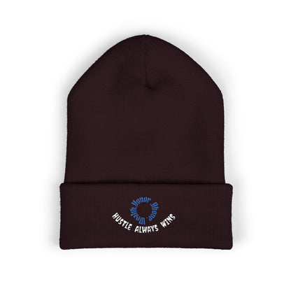 Classic Beanie — Embroidered "Hustle Always Wins"