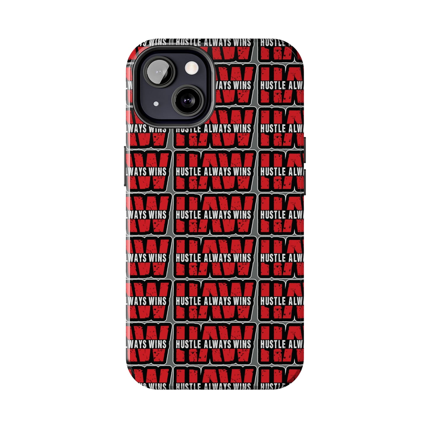Phone Case — "Hustle Always Wins" Red Pattern Tough Protective Case