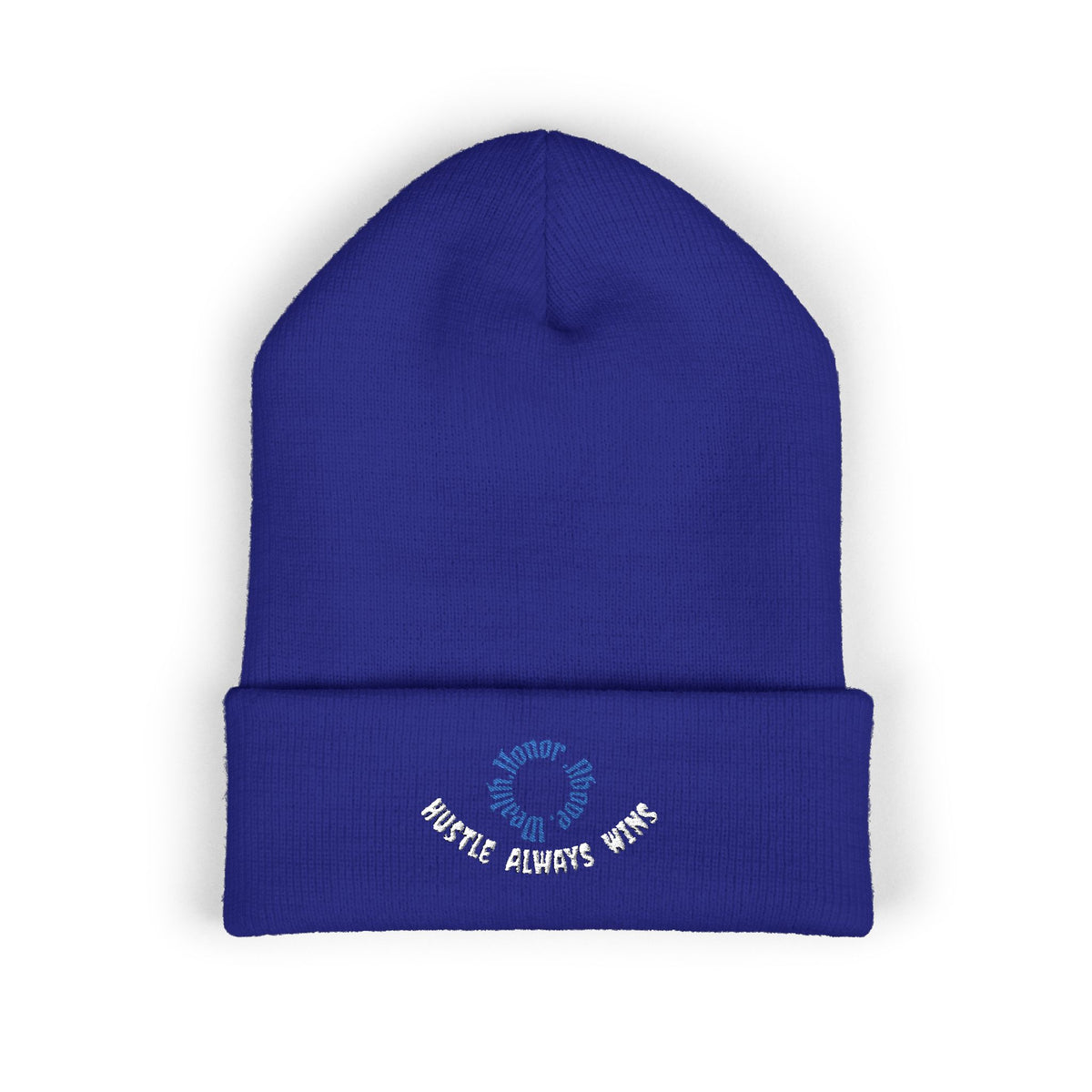 Classic Beanie — Embroidered "Hustle Always Wins"