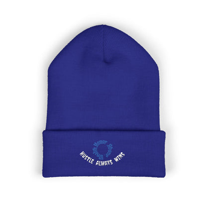 Classic Beanie — Embroidered "Hustle Always Wins"