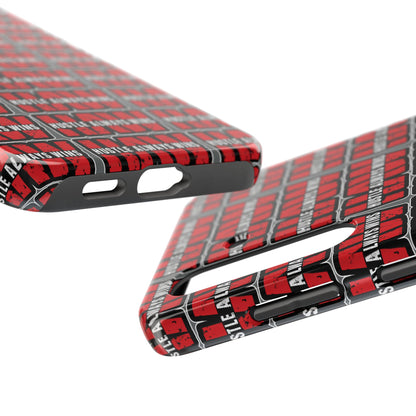Phone Case — "Hustle Always Wins" Red Pattern Tough Protective Case