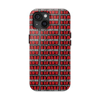 Phone Case — "Hustle Always Wins" Red Pattern Tough Protective Case