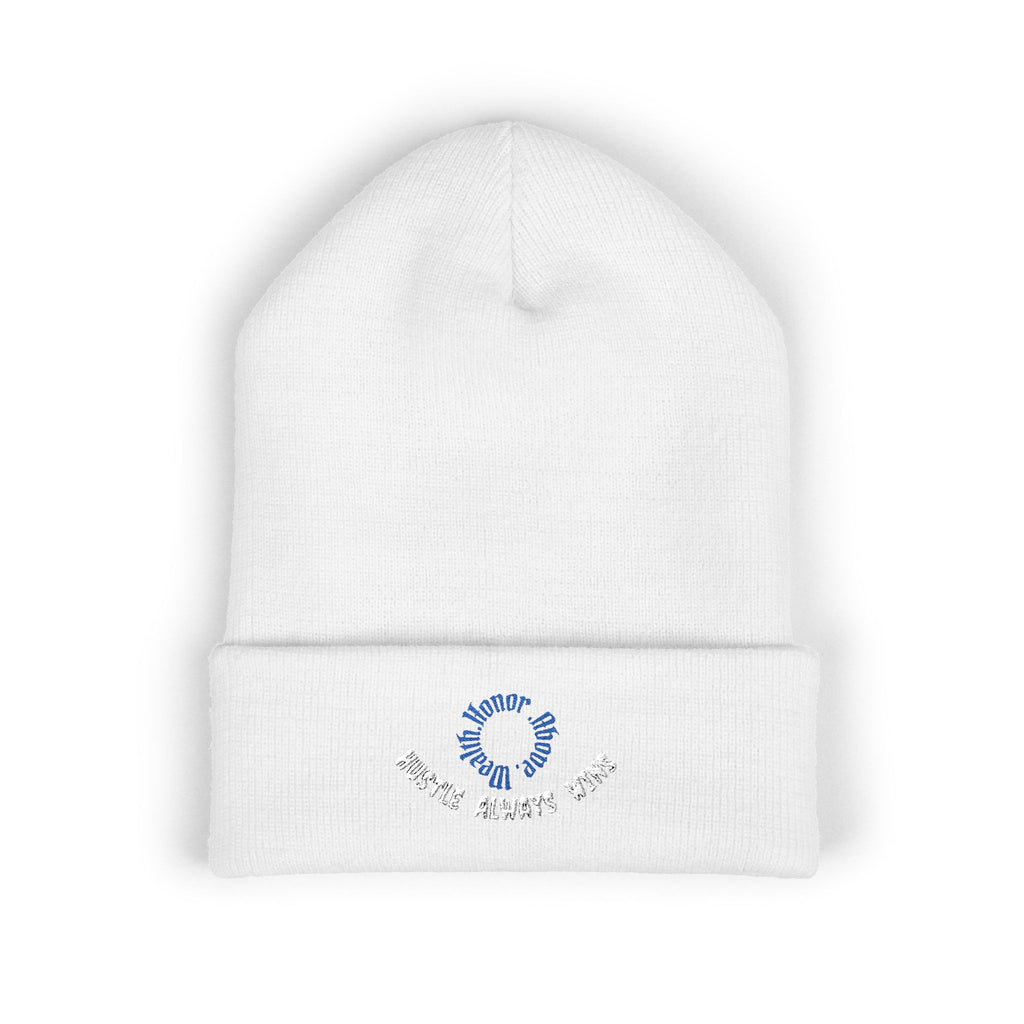 Classic Beanie — Embroidered "Hustle Always Wins"