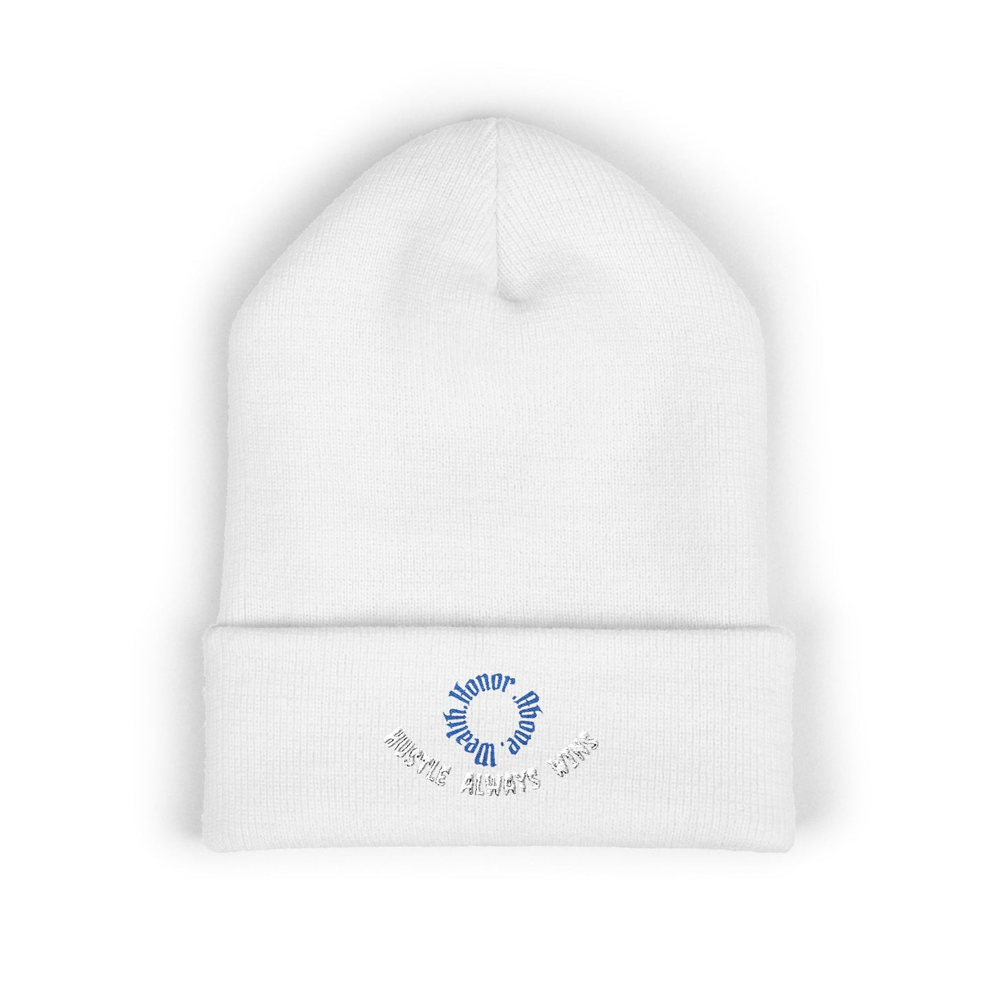 Classic Beanie — Embroidered "Hustle Always Wins"