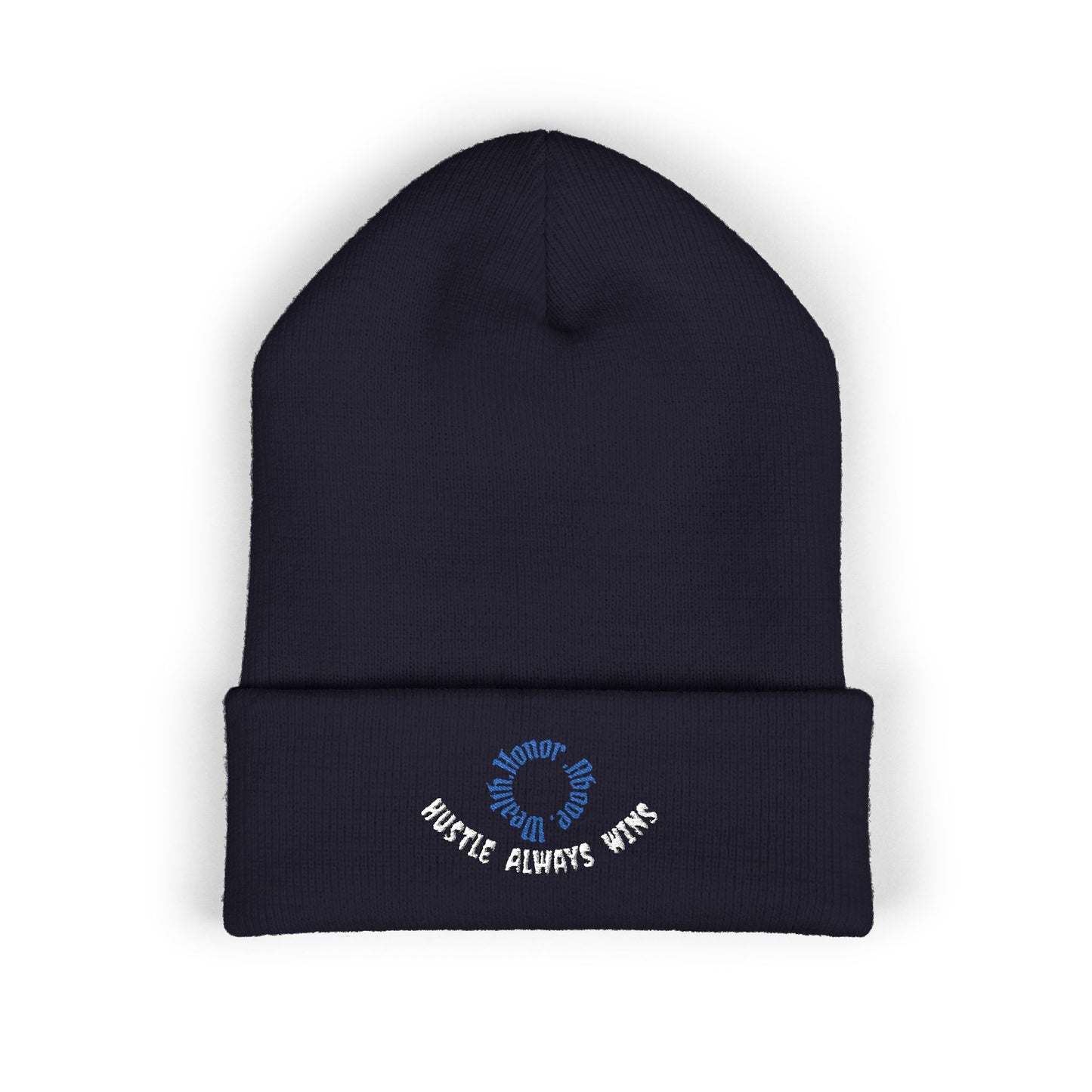 Classic Beanie — Embroidered "Hustle Always Wins"