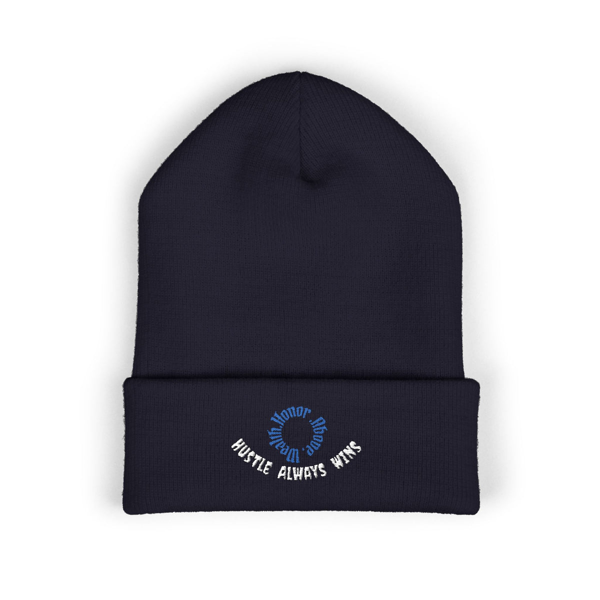Classic Beanie — Embroidered "Hustle Always Wins"