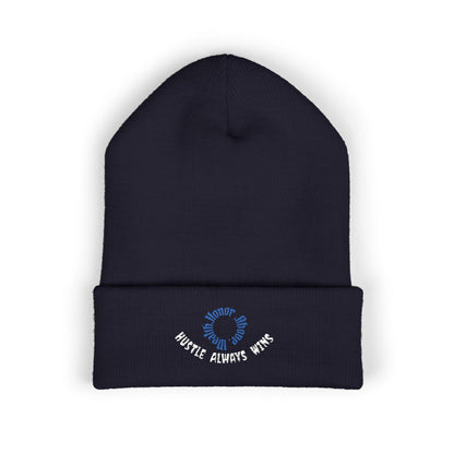 Classic Beanie — Embroidered "Hustle Always Wins"