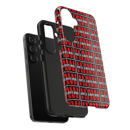 Phone Case — "Hustle Always Wins" Red Pattern Tough Protective Case