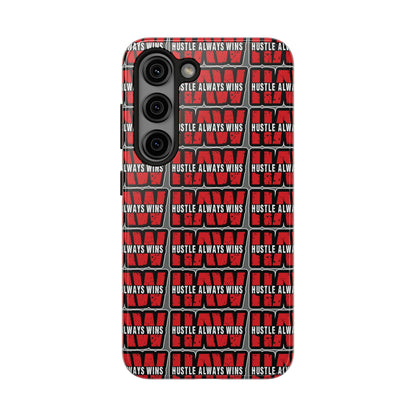 Phone Case — "Hustle Always Wins" Red Pattern Tough Protective Case