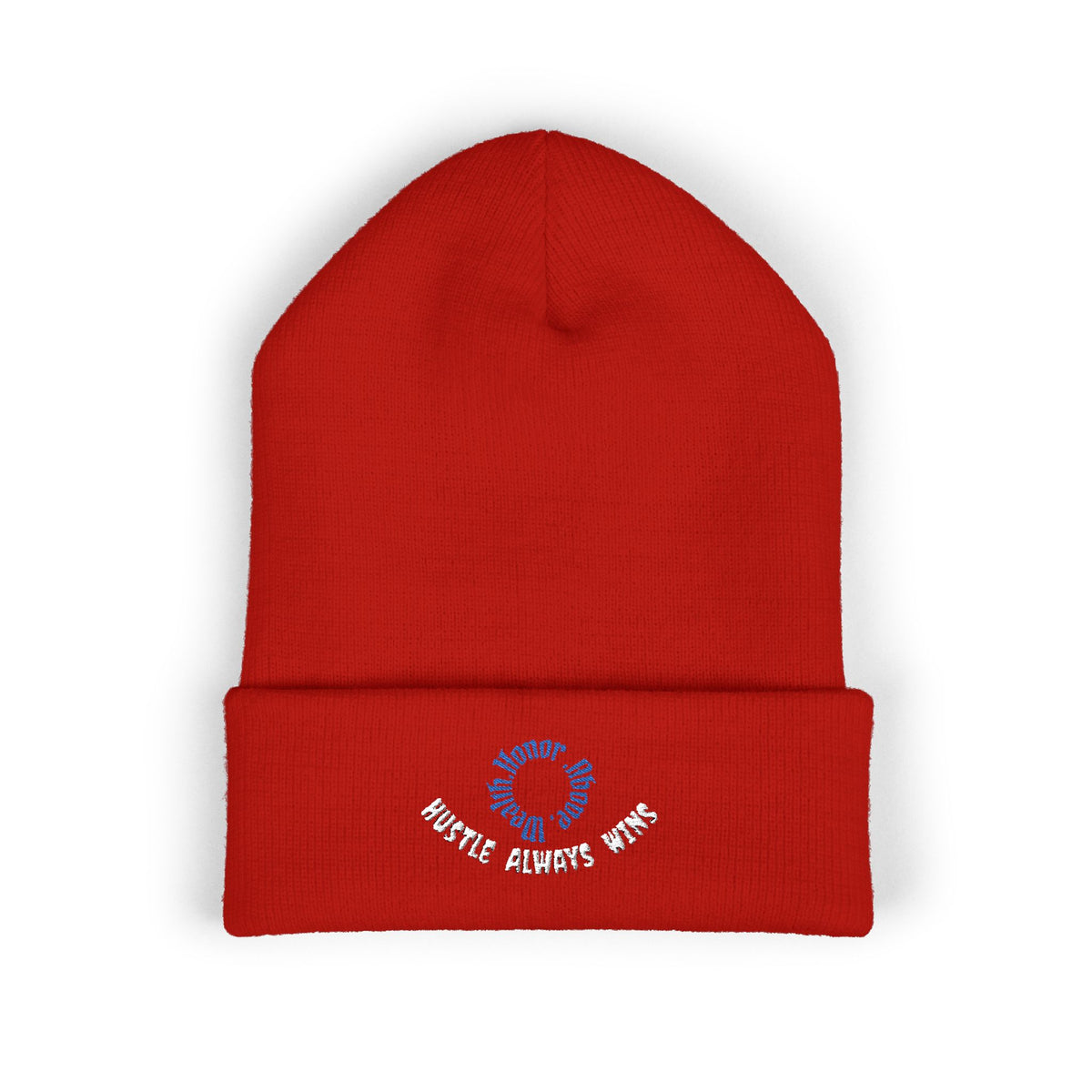 Classic Beanie — Embroidered "Hustle Always Wins"