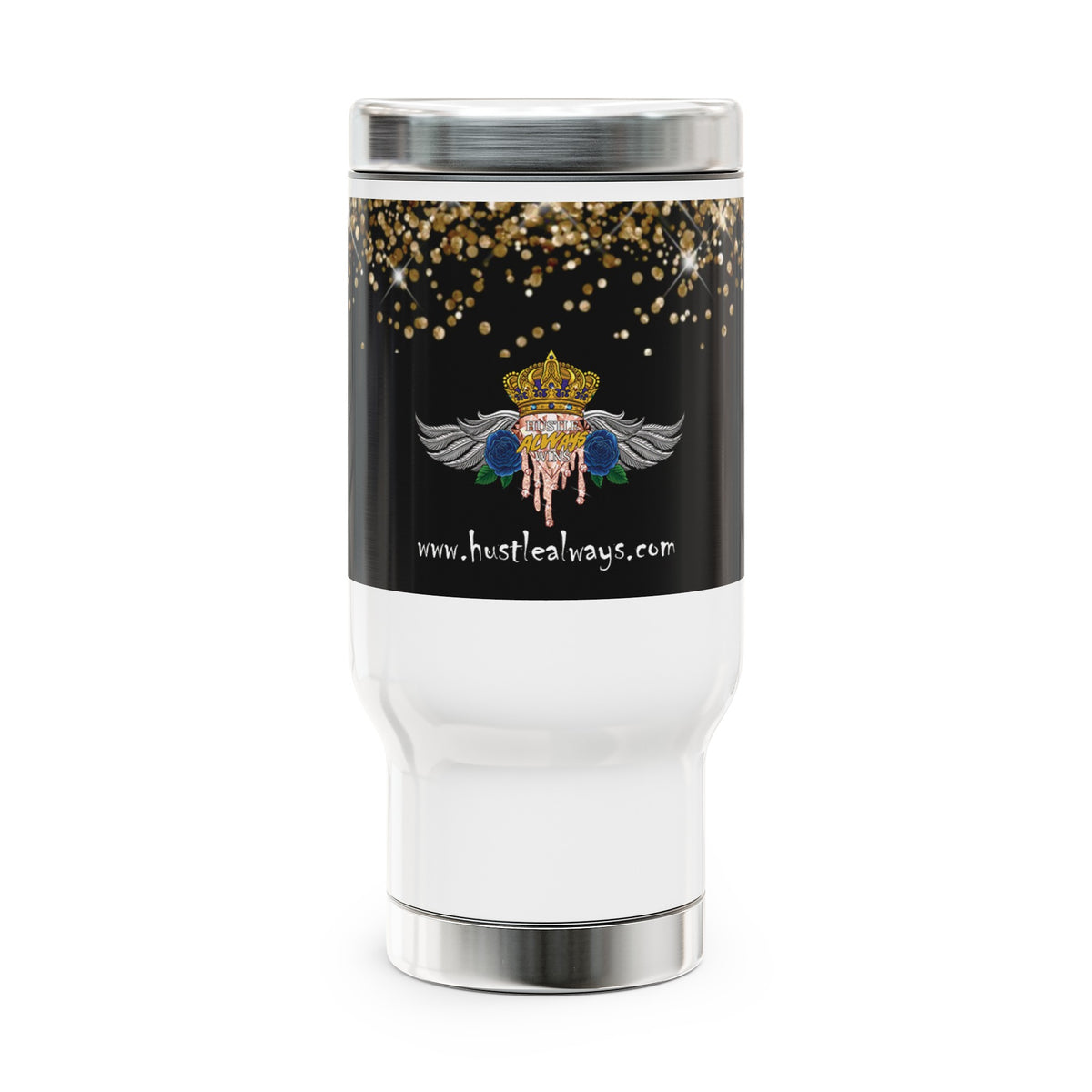 H.A.W Stainless Steel Travel Mug with Handle, 14oz