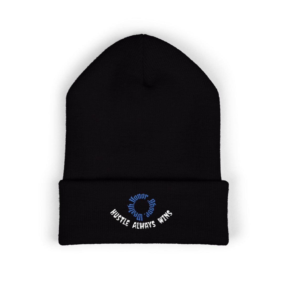 Classic Beanie — Embroidered "Hustle Always Wins"