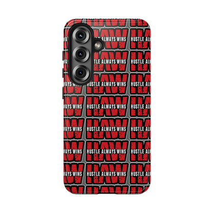 Phone Case — "Hustle Always Wins" Red Pattern Tough Protective Case