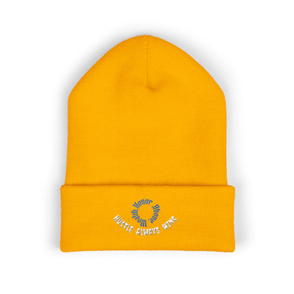 Classic Beanie — Embroidered "Hustle Always Wins"