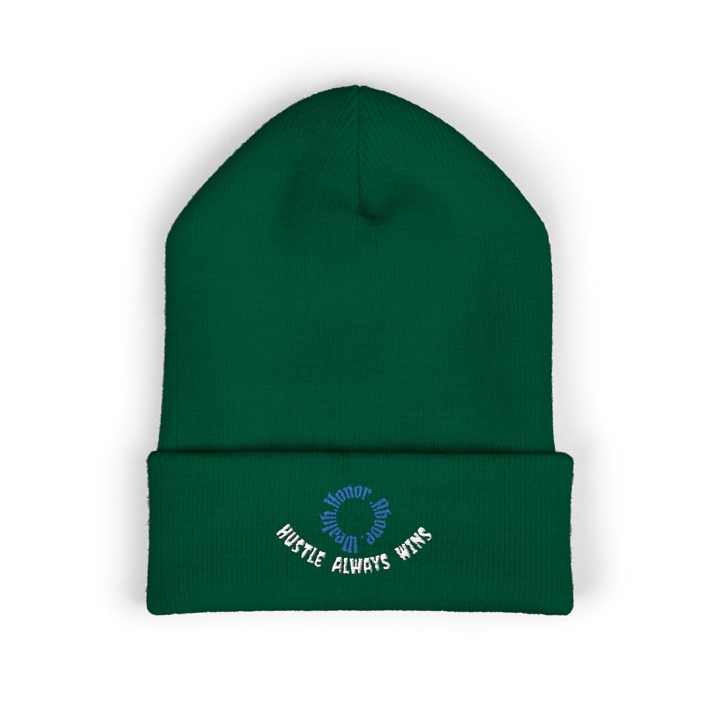 Classic Beanie — Embroidered "Hustle Always Wins"