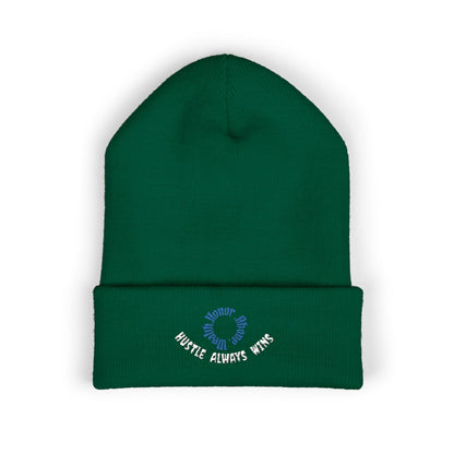 Classic Beanie — Embroidered "Hustle Always Wins"
