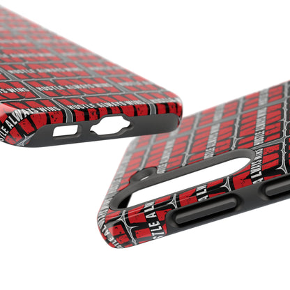 Phone Case — "Hustle Always Wins" Red Pattern Tough Protective Case