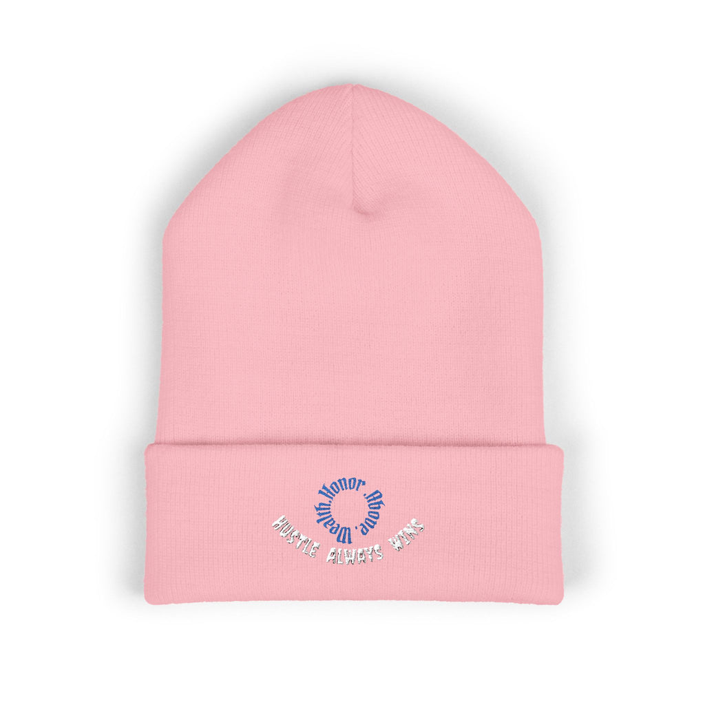 Classic Beanie — Embroidered "Hustle Always Wins"