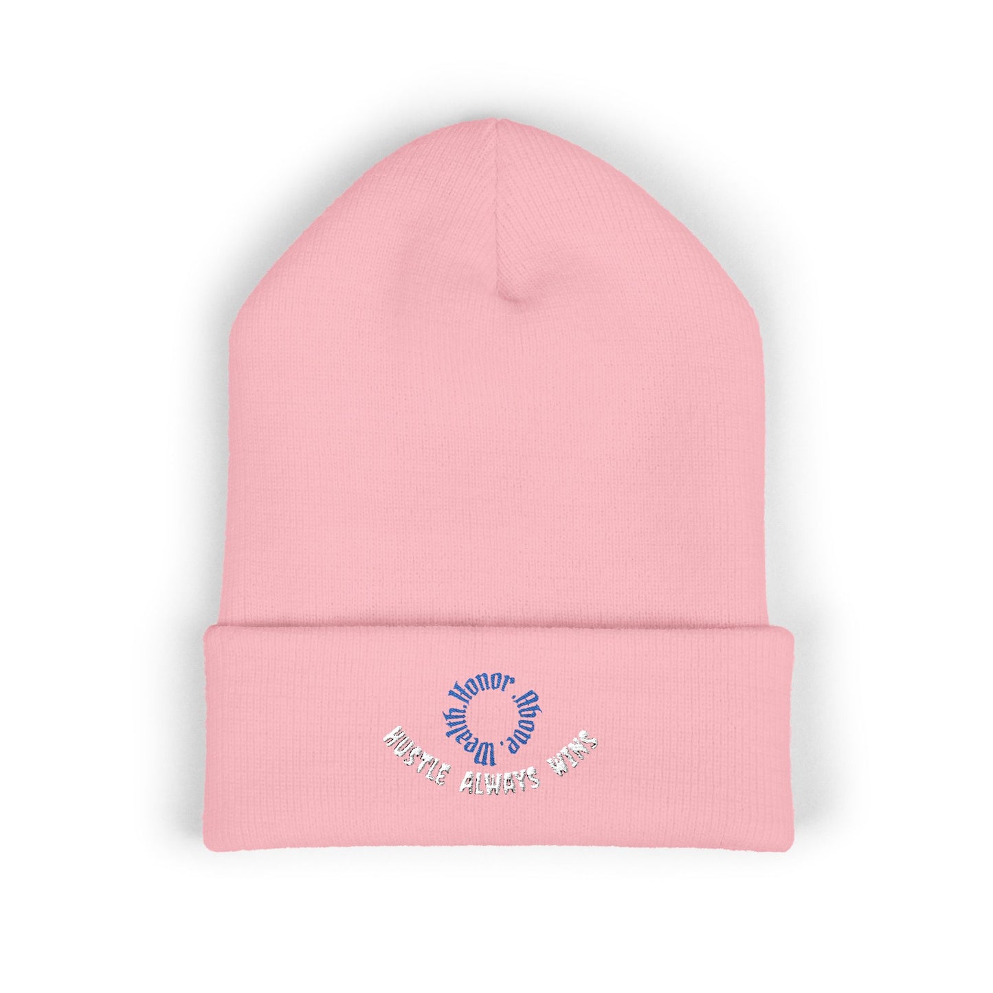 Classic Beanie — Embroidered "Hustle Always Wins"
