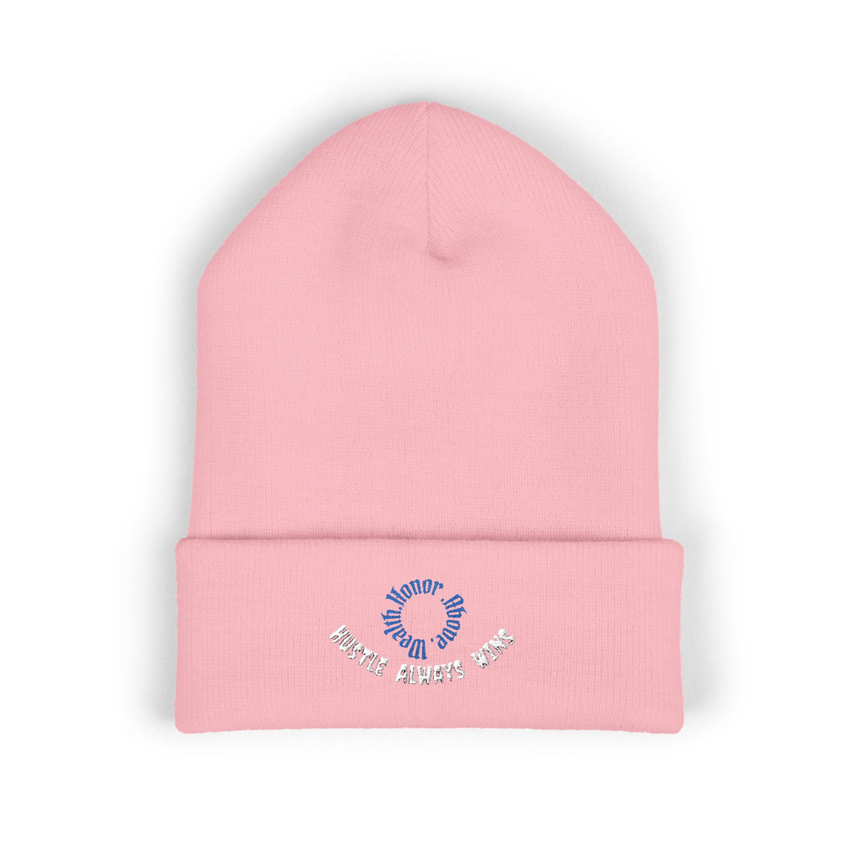Classic Beanie — Embroidered "Hustle Always Wins"