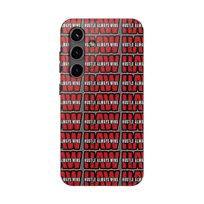 Phone Case — "Hustle Always Wins" Red Pattern Tough Protective Case