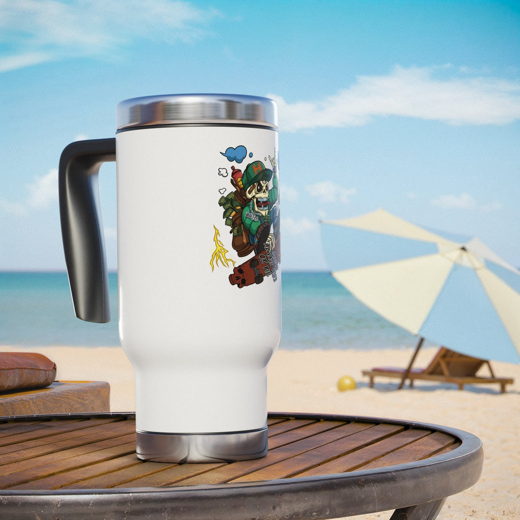 H.A.W Stainless Steel Travel Mug with Handle, 14oz